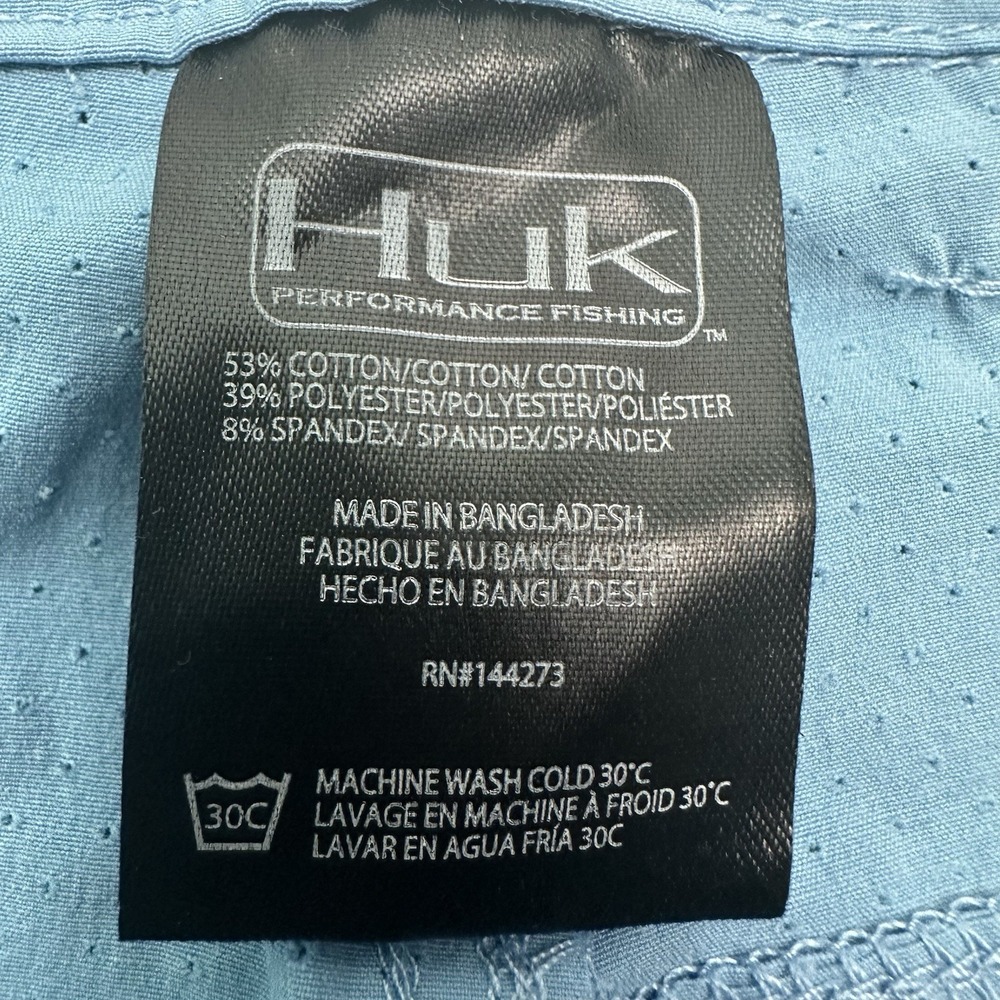 Huk Performance Fishing Cargo Shorts Mens XL Blue Stretch Zip Elastic Waist - Picture 8 of 13